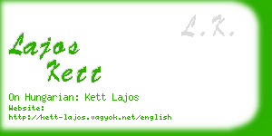 lajos kett business card